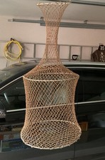 Fischnetz geknüpft Stahldraht|Setznetz Reuse| rund 30x 60 cm Vintage Setzkescher