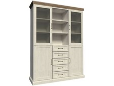 Vitrine Highboard Anrichte ROYAL W2D Nordische Kiefer 4 Türen 5 Schubladen
