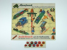 Würfelspiel KORNFRANCK Aecht Franck Vorkrieg Papierbogen + 5 Läufer 24,8 x 21 cm