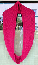 Strickschal-Loop "Handarbeit" Schal-Mütze-L. 86 cm, B. 24 cm-Glitzer-Pink/Rosa