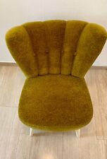 Retro Cocktailstuhl in Stoff gelblich-grünem