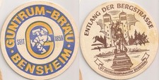 Guntrum Bräu - alter Bierdeckel "Entlang der Bergstrasse: St. Georgsbrunnen"