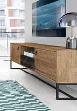 Lowboard TV-Unterschrank 153cm ribbeck eiche black stone Industrial 76998468