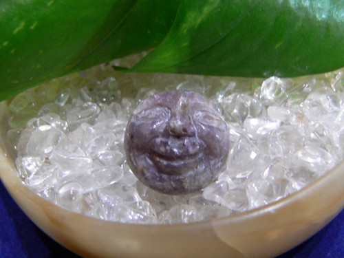 Lepidolith mond gesicht kugel - lepidolith,