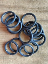 17 Vorhang-Gardinenstangen-Ringe, D. innen 4 cm, Stahl/Eisen, Matt-Silber