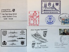 Bundesmarine Marineschiffspost 4 Briefe Fregatte " Karlsruhe / Köln "