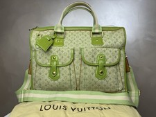 LOUIS VUITTON Sac Mary Kate 48H LV Light Green Monogram Mini Tote Bag Rare Auth