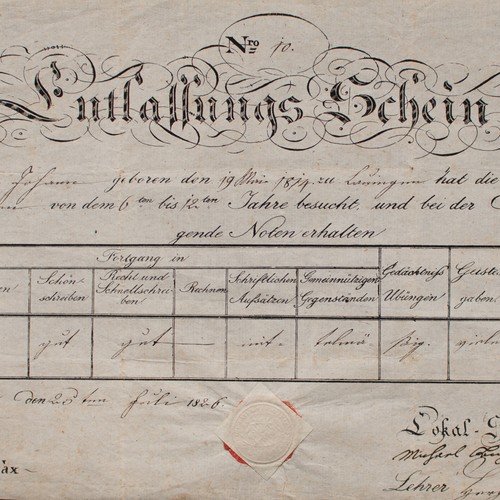 Entlaßschein abschluss - entlaßschein,