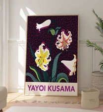 Yayoi Kusama Blume Poster, Abstrakter Wandkunstdruck, Zeitgenössische Moderne Kunst