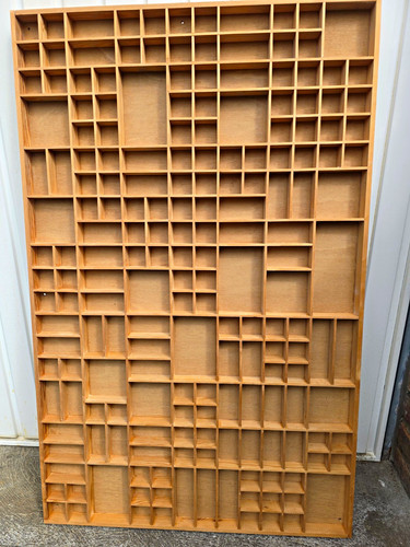 Holz setzkasten regal mit - holz-setzkasten,