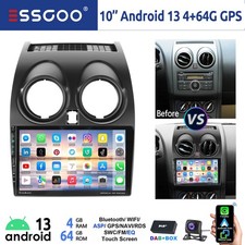 DAB+ Android Autoradio 4+64G Carplay Für Nissan Qashqai J10 2007-2015 Kam GPS FM