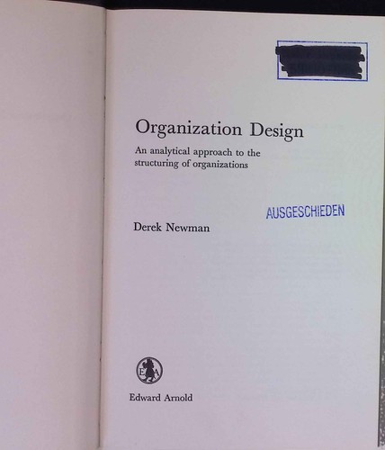 Organization design an - organization,