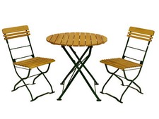 Sitzgruppe Gartengarnitur Biergartenmöbel Gartenmöbel Set MÜNCHEN 3-teilig grün