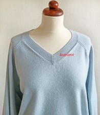 FFC Feinstrick Pullover 70 % Wolle + 30% Cashmere Kaschmir hell Blau