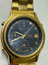 SEIKO QUARTZ Chronograph 7T32-6A5B A4 272390 Vintage Uhr mit Datum Weckerfunktio