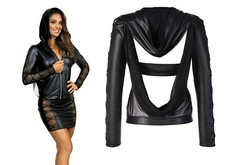 AXAMI KUNSTLEDER NETZ HOODIE