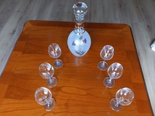 Likör-Service Glas mit Gläsern und Karaffe 