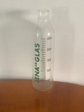 Vintage Babyflasche Glas 250 ml ohne Sauger Jenaer Glas Schott Mainz grüne Skala