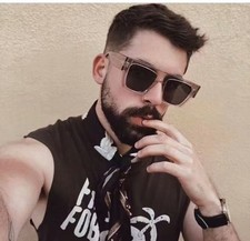 Mode übergroße quadratische Sonnenbrille Retro Herren Damen Outdoor Schirm Br...