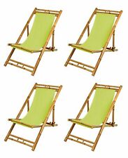 4x Bambus Relax Liegestuhl