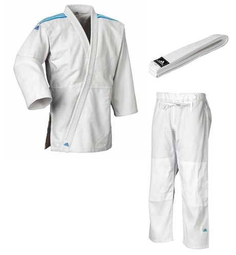 Judoanzug club weiß streifen - judoanzug,