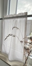 Gardine gestreift beige weiß Landhaus Streifen Bistrogardine Scheibengardine