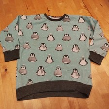 Pinguin Pullover, Gr. 104 / 110, selbst genäht Türkise