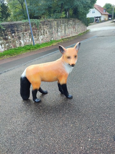 Fuchs lebensgross dekofigur - fuchs,