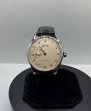 Seik Mod Classic Dress Watch - ST3600 42mm Echtleder Automatik Gold Weiß 