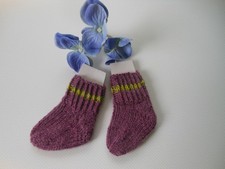 Puppensocken gestrickt handgestrickt NEU Fußl. ca.5,5cm ungedehnt Puppenkleidung
