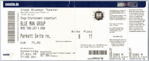 Blue man group ticket - man,