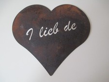Garten Deko großes Edelrost Herz 42 x 39 cm I lieb de zum Aufhängen