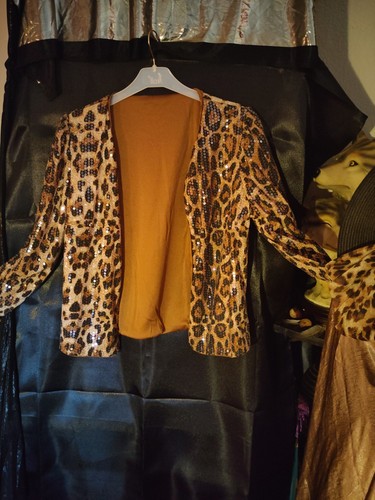 Leoparden pailletten long - leoparden,