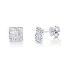 Diamant Quadrat 14K Weiss Gold