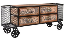 Loft Möbel Rollwagen mit