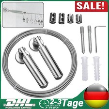 Seilspanngarnitur Edelstahl Seilspanner 5m Vorhang Draht Set Mit Beschlägen DE