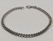 Panzerarmband 925 Silber rhodiniert 5mm breit 2,5mm dick