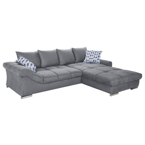 Ecksofa silver microfaser - -,