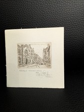 Original-Radierung Alfons Schrörs (1873-1943) "Krefeld - Markthalle Handsigniert