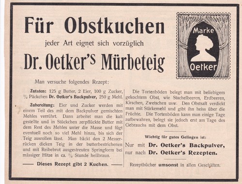 Oetker werbung reklame - werbung, /