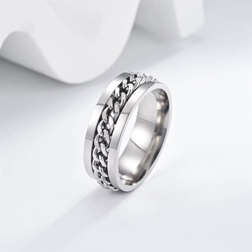 Edelstahl ring drehbar silber - ring,