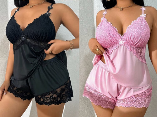 Set plus size sexy satin - plus,