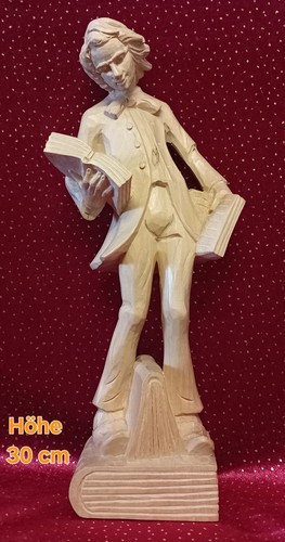 Holzfigur bücherwurm höhe - "bücherwurm",