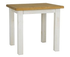 Esstisch Holztisch 80x80x76cm Kiefer Massiv weiß patiniert honigfarben 86409158