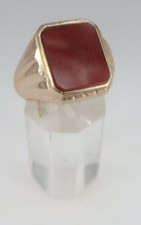 Neugablonz Dieter Knobloch: Herrenring mit Karneol Rosé vergoldet (102640)