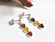 Bernstein Ohrstecker Silber