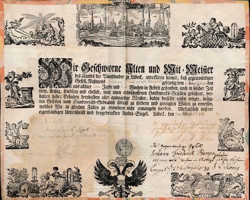 Lübeck lehrbrief buchbinder - ,