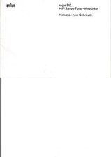Bedienungsanleitung für Braun Regie 510 