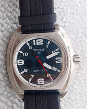 vintage Tissot Uhr 1853 T  660 Lederarmband Zifferblatt schwarz Juwelier geprüft