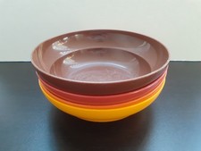 4 x Schale, Schüssel, Müslischale, Tupper, braun / rot / orange / gelb, Vintage